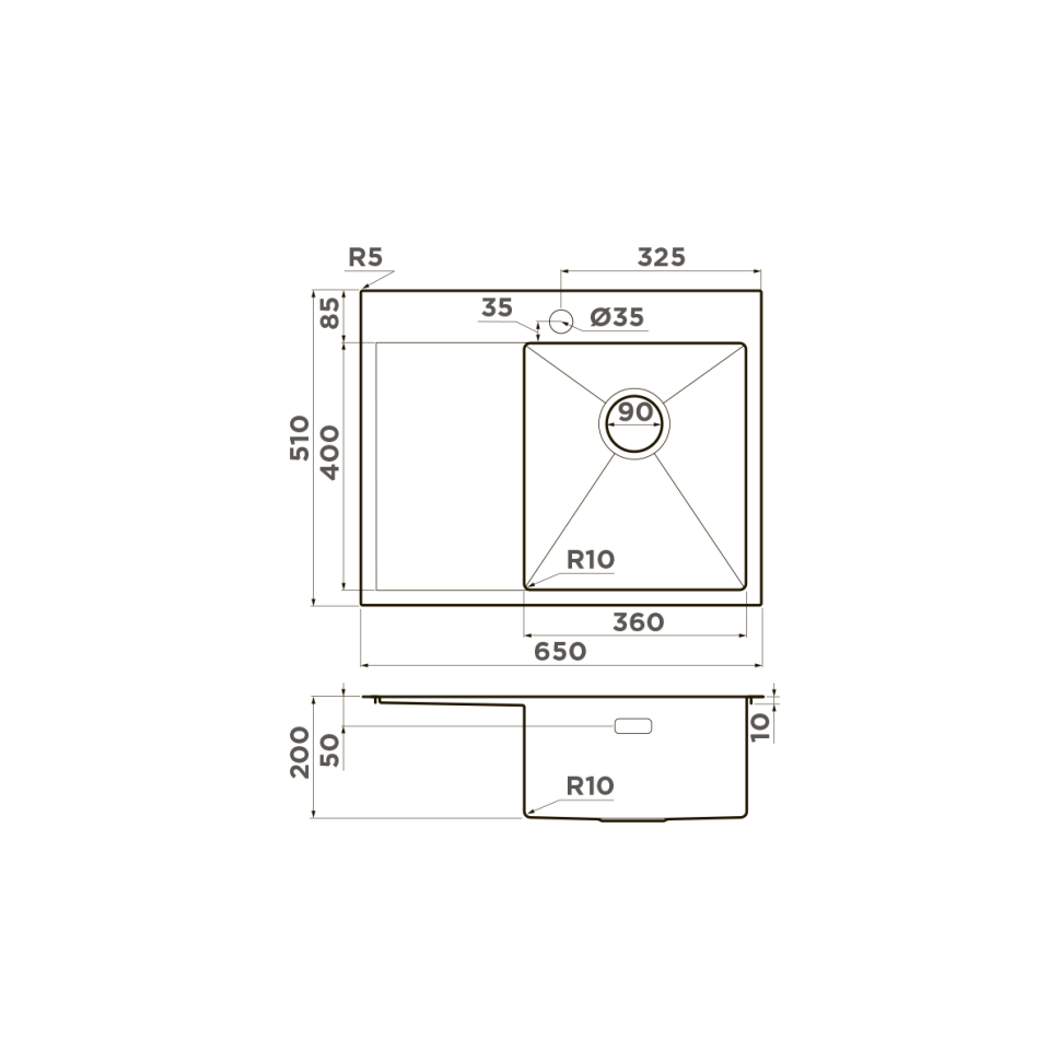 Кухонная мойка Omoikiri Akisame 65-R-GM нерж. сталь/вороненая сталь