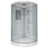 Душевая кабина Niagara Luxe NG-7702W (100x100х210) низкий поддон(15см),дверь раздвижная,стенки серебро,3 места