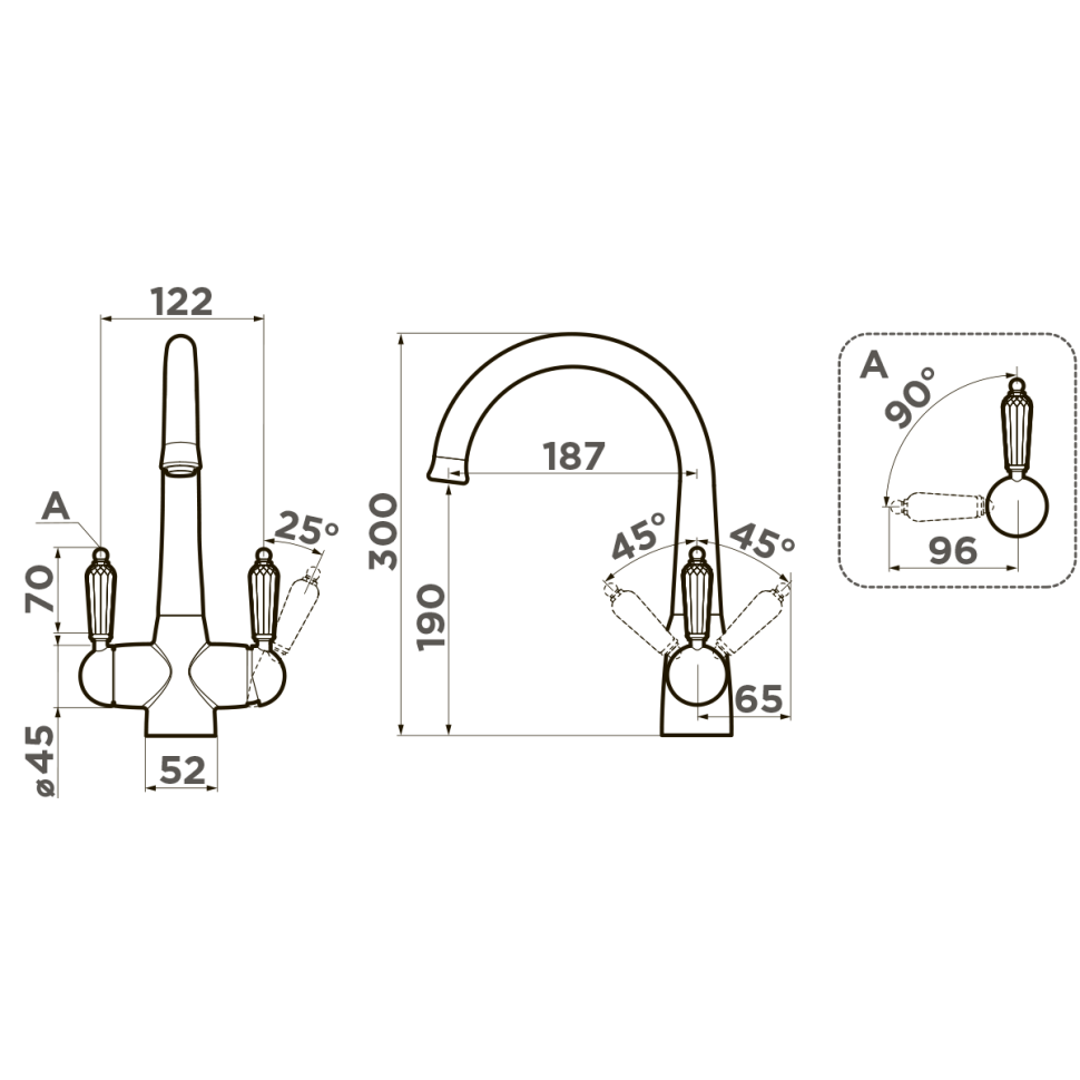 Смеситель для кухни Omoikiri Okinawa 2-G латунь/золото