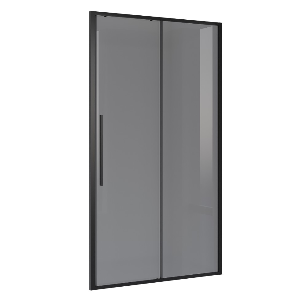 Дверь в нишу Niagara Nova NG-85-13TB (130х195) черный матовый,стекло тонированное,дверь раздвижная,1 место