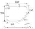 Душевой поддон ABBER AD3E109 L 100х90 асимметричный, акриловый, белый