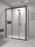 Душевой угол раздвижной Veconi Premium Prato 300 SP B-L, 1300х800x2000, черный матовый, стекло прозрачное