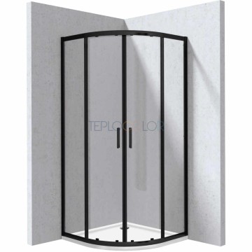 Душевая кабина, с поддоном, полукруглая - 90x90 см