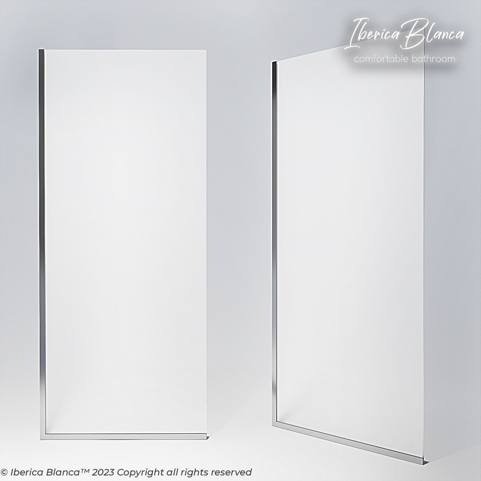 Шторка для ванны IBERICA BLANCA Mod.403 неподвижная матовое стекло/хром 70х140см (IB403.MC.140.70)