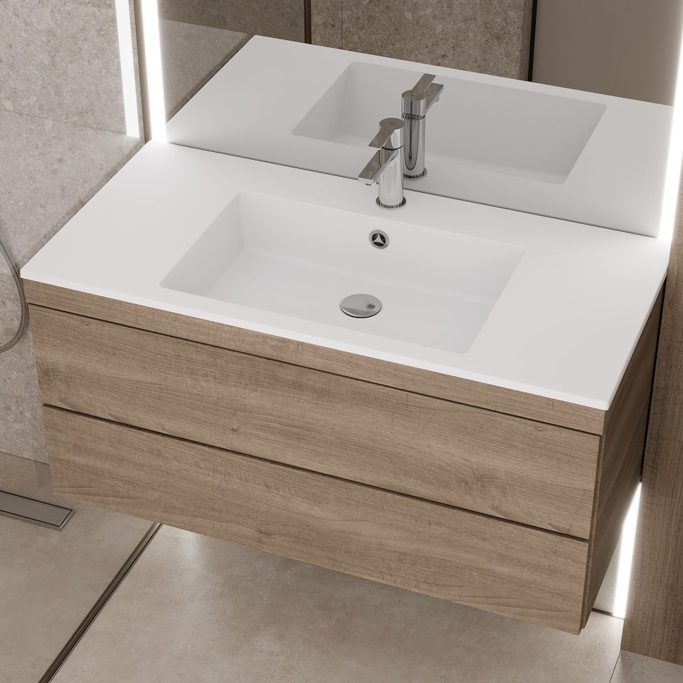 Раковина для ванной Uperwood Megan 100х48х16,5 см, белая матовая