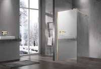 Душевая перегородка Walk-In VSW-1H100MRG, 1000*2000, матовый золотой, стекло зеркальное
