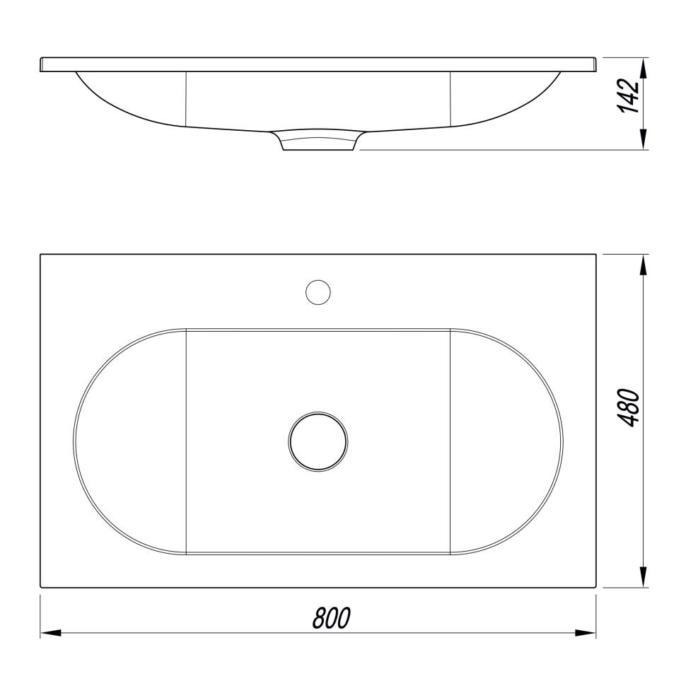 Раковина VCB-4H800A из кварца, цвет антрацит