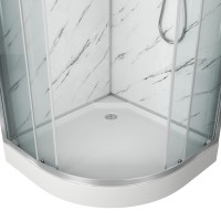 Душевая кабина Niagara Luxe NG-7702M (100x100х210) низкий поддон(15см),дверь раздвижная,стенки мрамор,3 места