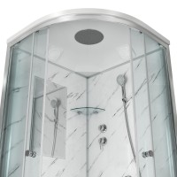 Душевая кабина Niagara Luxe NG-7702M (100x100х210) низкий поддон(15см),дверь раздвижная,стенки мрамор,3 места