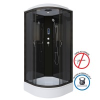 Душевая кабина Niagara Classic NG-6501-14P (90х90х215) средний поддон(26см),черный,стекло тонированное,4 места