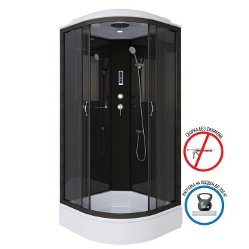 Душевая кабина Niagara Classic NG-6501-14P (90х90х215) средний поддон(26см),черный,стекло тонированное,4 места