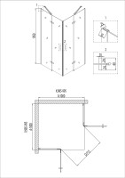 Душевое ограждение Niagara Nova NG-6814-08ВLACK (100х100х195) квадрат,черный,двери распашные,стекло прозрачное,1 место