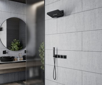 Душевая система встроенная с термостатом Timo Petruma SX-5249/03SM черный