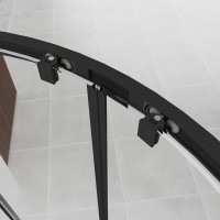 Душевой угол Veconi Evo 200 B, 800х800x1950, черный матовый, прозрачное стекло