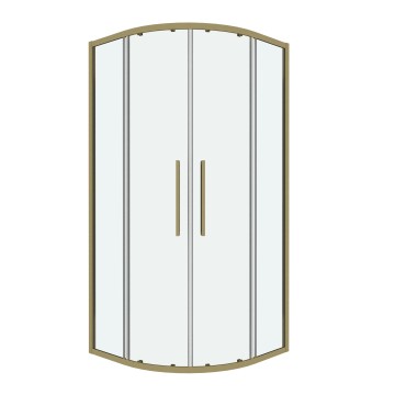 Душевое ограждение Grossman Cosmo 301.K33.02.9090.32.00 (90х90х195) четверть круга,раздвижная,золото сатин,стекло прозрачное, 1 место