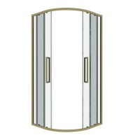 Душевое ограждение Grossman Cosmo 301.K33.02.9090.32.00 (90х90х195) четверть круга,раздвижная,золото сатин,стекло прозрачное, 1 место