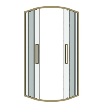 Душевое ограждение Grossman Cosmo 301.K33.02.9090.32.00 (90х90х195) четверть круга,раздвижная,золото сатин,стекло прозрачное, 1 место