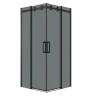 Душевое ограждение Grossman Classic 300.K33.04.1010.21.10 (100х195) квадрат,раздвижная,черный матовый,стекло тонированное, 2 места
