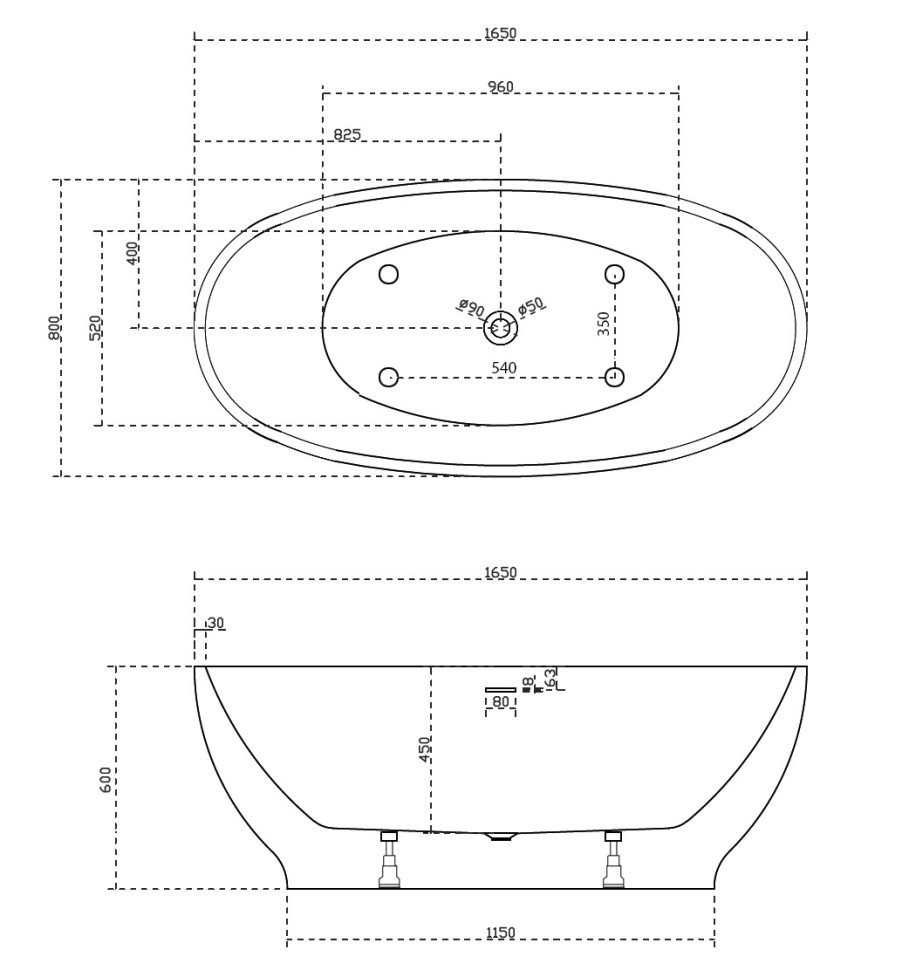 Акриловая ванна ABBER AB9207 белая