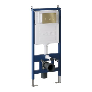 Комплект 3 в 1: Grossman инсталляция 900.K31.01.000+клавиша 700.K31.05.32M.32M золото сатиновый+унитаз GR-4455BMS, 3 места