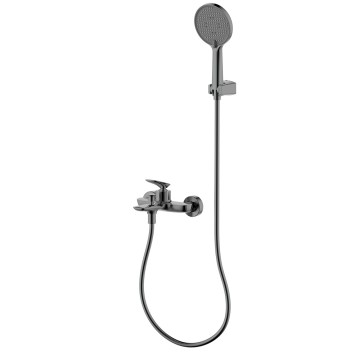 AQM6512GM Como Смеситель для ванны однорычажный, с душевым набором, 3 режима, серый матовый