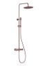AQM8006BC Душевая система с термостатом, O250, 1/1 режим, латунная лейка, верхний душ - сталь, цвет медь шлифованная