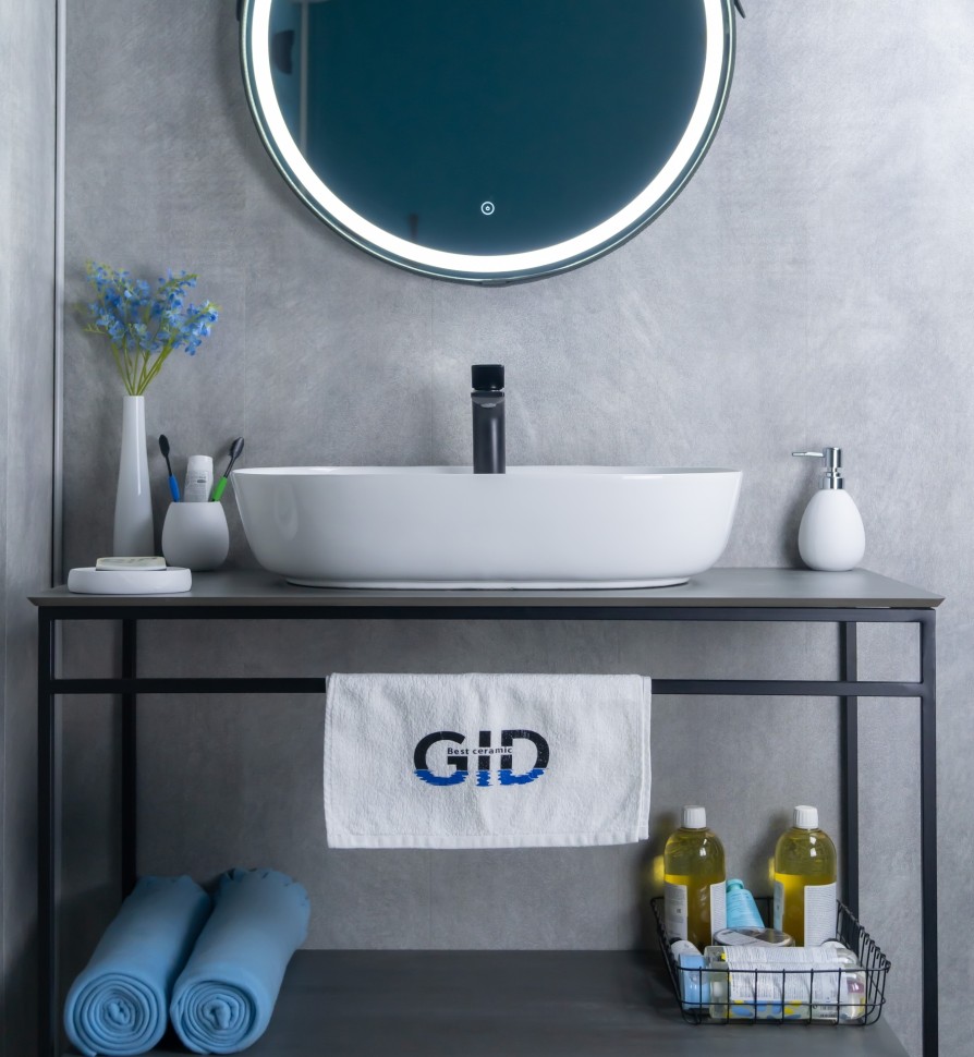 Раковина Gid D1346 51194 накладная белая 61x41x14