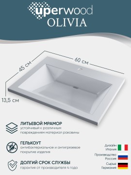 Раковина для ванной Uperwood Megan 100х48х16,5 см, черная матовая