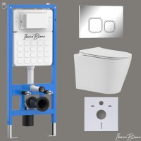 Комплект 3в1 IBERICA BLANCA инсталляция SILENCIO, унитаз BURGOS ALTO белый, кнопка смыва ESTI-Q хром глянцевый (IB001.BRA.231.833)