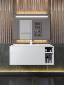 Тумба под раковину для ванной подвесная Uperwood Lotus Premium 100х50х42 см, белая
