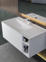 Тумба под раковину для ванной подвесная Uperwood Lotus Premium 100х50х42 см, белая