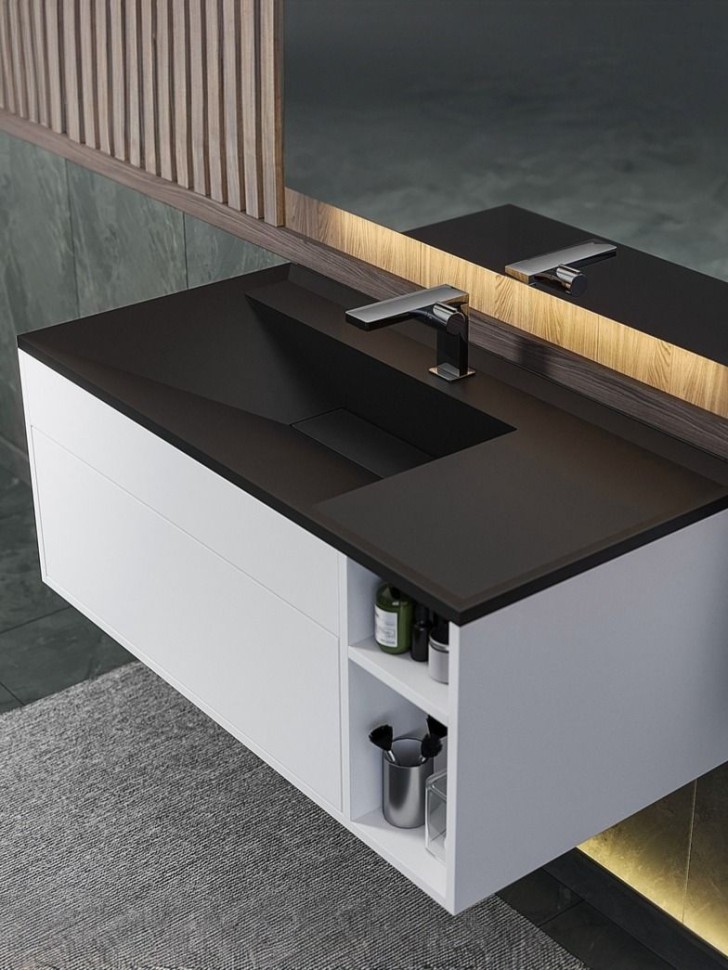 Тумба под раковину для ванной подвесная Uperwood Lotus Premium 100х50х42 см, белая