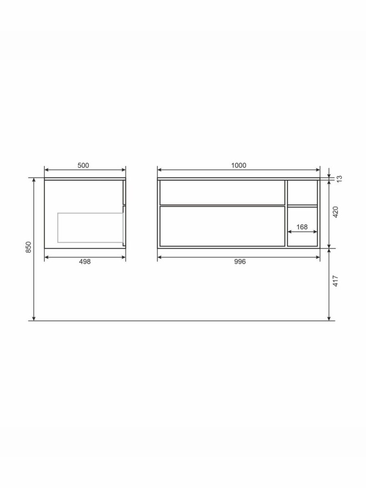 Тумба под раковину для ванной подвесная Uperwood Lotus Premium 100х50х42 см, белая