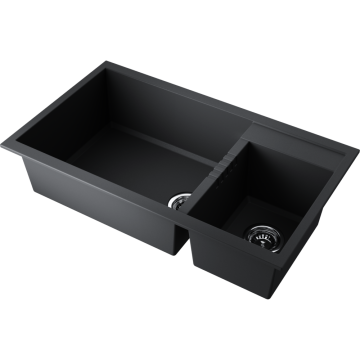 Кухонная мойка Omoikiri Tedori 86-2-LB-BL Tetogranit/черный