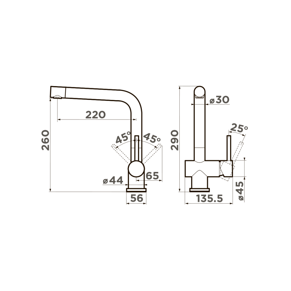 Смеситель для кухни Omoikiri Koriyama-BN нерж. сталь/нержавеющая сталь