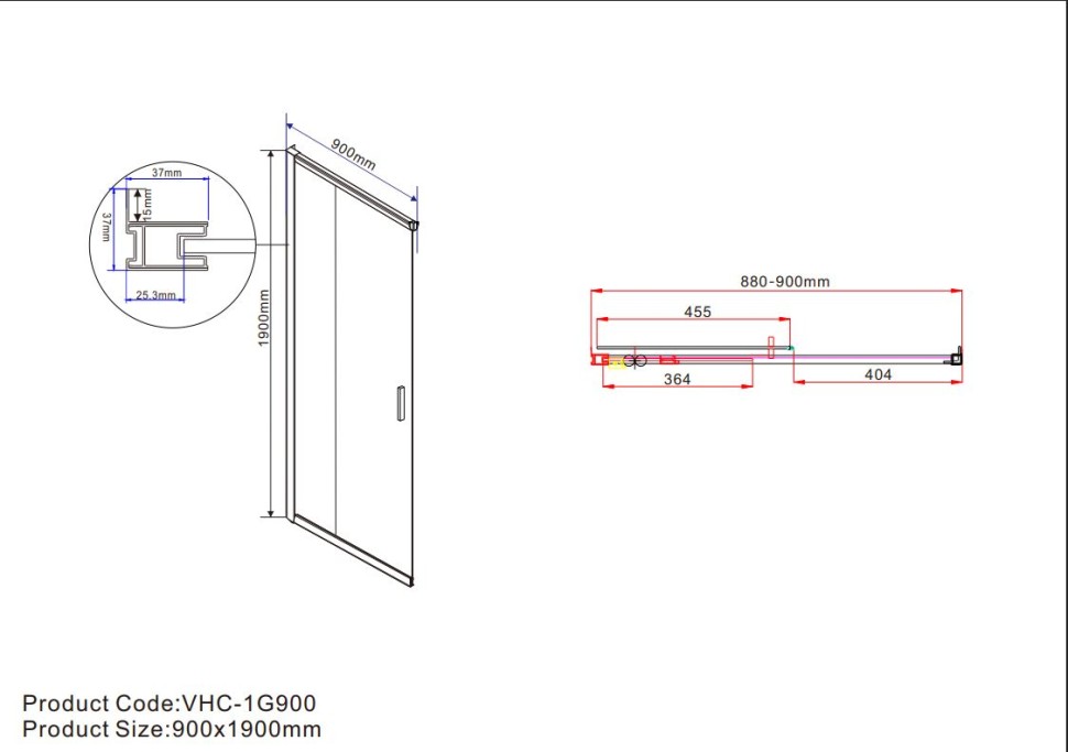Душевой уголок Garda VSS-1G9010CLBN, 1000*900, брашированный никель, стекло прозрачное