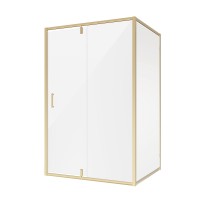 Душевое ограждение Niagara Nova NG-43-12AG-A90G (120х90х195) прямоугольник,золото,двери распашные,стекло прозрачное,2 места