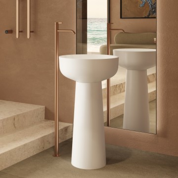 Раковина Солид Серфейс (Solid Surface) Vincea VBS-4SP02MW, 480*480*850, напольная, цвет белый матовый