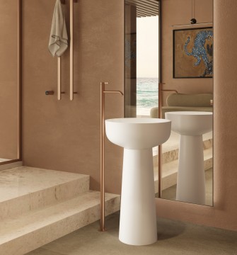 Раковина Солид Серфейс (Solid Surface) Vincea VBS-4SP02MW, 480*480*850, напольная, цвет белый матовый