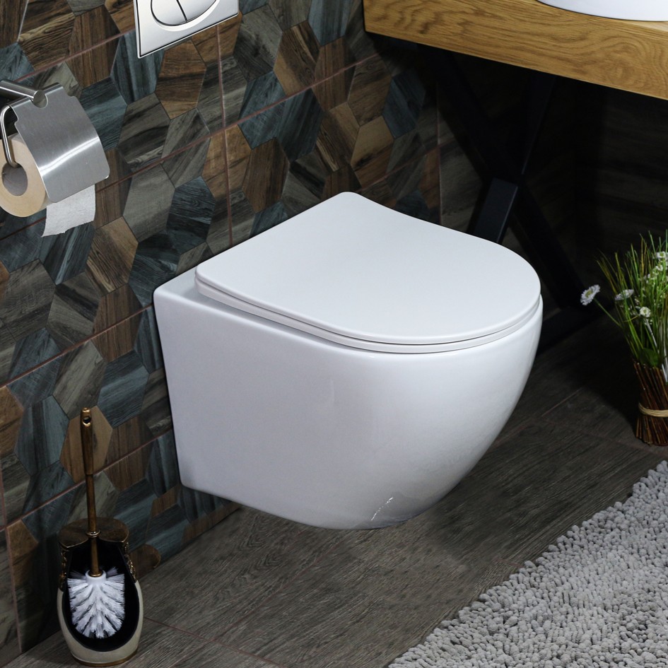 Комплект подвесной унитаз B2342+инсталляция с кнопкой хром