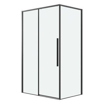 Душевое ограждение Grossman Galaxy 100.K33.01.100.21.00-200.K33.01.80.21.00 (100х80х195) раздвижная,черный матовый,стекло прозрачное,2 места