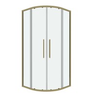 Душевое ограждение Grossman Cosmo 301.K33.02.1010.32.00 (100х100х195) четверть круга,раздвижная,золото сатин,стекло прозрачное, 1 место