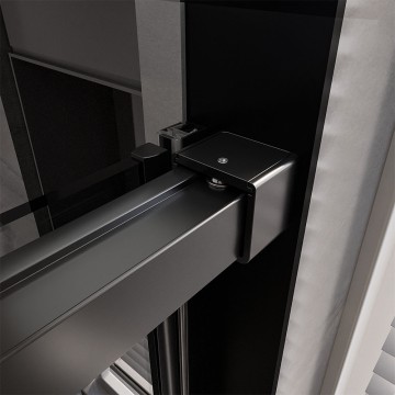 Боковая панель Veconi Premium Trento SP-40B, 1000х2000, черный матовый, стекло прозрачное