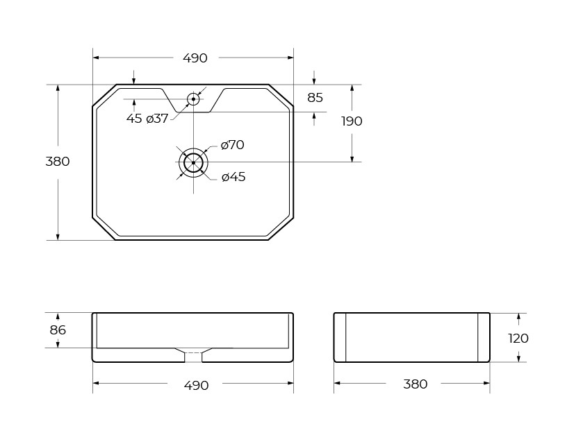 Накладная раковина BelBagno BB1387