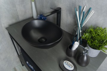 Раковина Gid Nc901 52223 накладная черная матовая 41x34x15