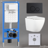 Комплект 3в1 IBERICA BLANCA инсталляция SILENCIO, унитаз BILBAO ALTO белый, кнопка смыва INOX-O черный матовый (IB001.BLA.234.812)