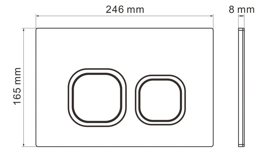 Кнопка смыва IBERICA BLANCA ESTI-Q ABS-пластик, хром матовый (IB.B083.004.002)