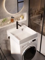 Раковина над стиральной машиной Uperwood Naomi, 60х60х11 см, белая глянцевая