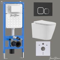 Комплект 3в1 IBERICA BLANCA инсталляция SILENCIO, унитаз BURGOS ALTO белый, кнопка смыва ESTI-Q черный матовый (IB001.BRA.231.832)