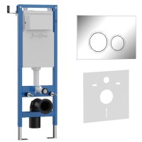 Комплект 2в1 IBERICA BLANCA инсталляция SILENCIO MINI, кнопка смыва ESTI-O хром глянцевый (IB.001M.823)